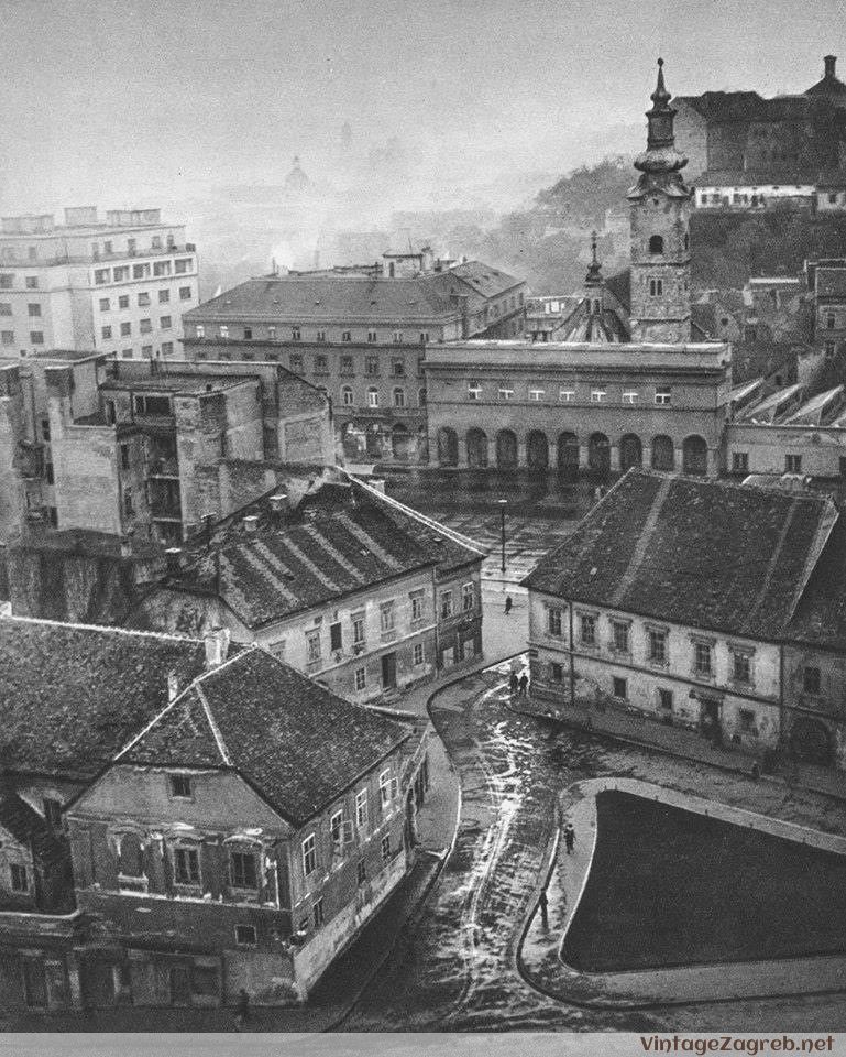 Dolac 1957. godine, pogled s katedrale
